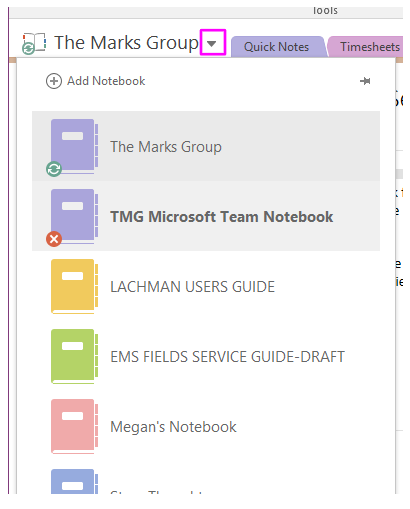 Show authors in a shared notebook in OneNote for Windows