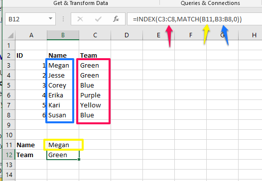 How do I apply INDEX MATCH or another lookup formula to find an