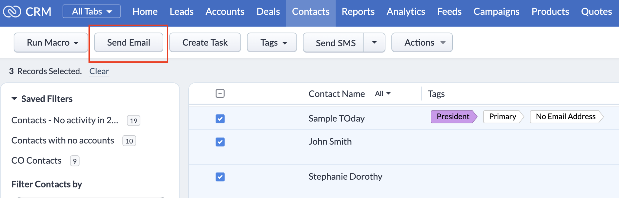 Zoho CRM Mass Email Functionality The Marks Group Small Business