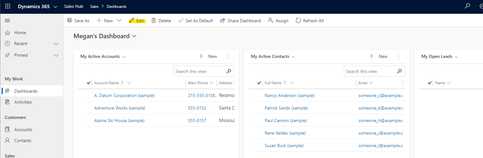 Dynamics 365 Use Dashboards to Access Multiple Entities Simultaneously