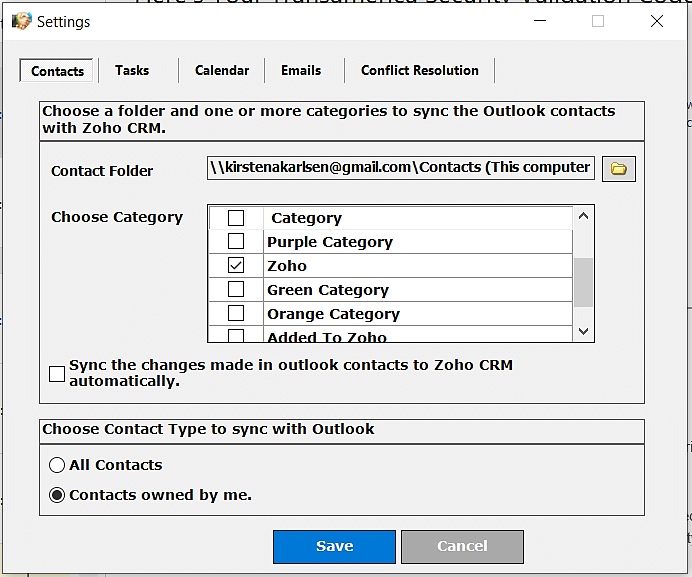 zoho outlook integration cost