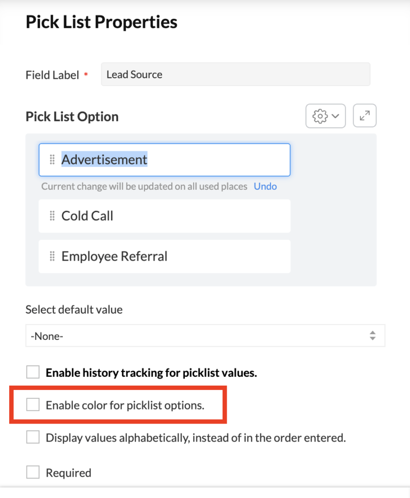 Color Coding is Here for Zoho CRM Picklist Options! - The Marks Group ...